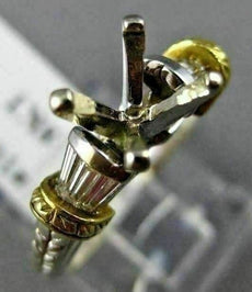 ESTATE .42CT BAGUETTE DIAMOND 18K TWO TONE GOLD SEMI MOUNT ENGAGEMENT RING #1039