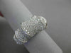 ESTATE WIDE 1.54CT DIAMOND PAVE 18KT WHITE GOLD FANCY 3D BAMBOO RING STUNNING!!!
