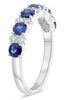 1.60CT DIAMOND & AAA SAPPHIRE 14K WHITE GOLD ROUND SHARED PRONG ANNIVERSARY RING