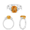 3.62CT DIAMOND & AAA YELLOW SAPPHIRE PLATINUM & 14KT YELLOW GOLD ENGAGEMENT RING