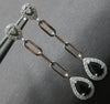 .78CT DIAMOND & AAA SAPPHIRE 14KT WHITE GOLD PEAR SHAPE & ROUND HANGING EARRINGS