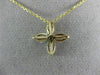 ANTIQUE 1.30CT MARQUISE DIAMOND 14KT YELLOW GOLD FOUR LEAF FLOWER PENDANT #19788