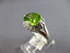 LARGE 2.85CT DIAMOND & AAA PERIDOT 14KT WHITE GOLD OVAL & ROUND FRIENDSHIP RING