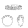 LARGE 2.52CT DIAMOND 14K WHITE GOLD EMERALD CUT 5 STONE WEDDING ANNIVERSARY RING
