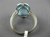 ESTATE LARGE 10.22CT DIAMOND & AAA BLUE TOPAZ 14KT WHITE GOLD OVAL HALO FUN RING