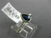 ESTATE .66CT DIAMOND & AAA SAPPHIRE 14K WHITE GOLD PEAR SHAPE 3D ENGAGEMENT RING