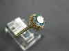 ESTATE .91CT DIAMOND & AAA AQUAMARINE 14KT ROSE GOLD ROUND HALO ENGAGEMENT RING
