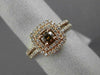EFFY WIDE 1.0CT WHITE & CHOCOLATE FANCY DIAMOND 14KT ROSE GOLD HALO PROMISE RING