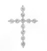 ESTATE LARGE 1.0CT DIAMOND 14KT WHITE GOLD 3D CLASSIC CROSS FLOATING PENDANT
