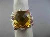 LARGE 17.10CT DIAMOND PINK SAPPHIRE & CITRINE 18KT WHITE GOLD SQUARE FLAME RING