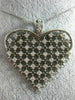 ESTATE LARGE 1.10CT DIAMOND 14K WHITE GOLD HANDCRAFTED ETOILE HEART LOVE PENDANT