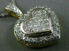 ESTATE LARGE 2.60CT DIAMOND 18K WHITE & YELLOW GOLD 3D PAVE HEART PENDANT #99988