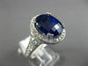 ESTATE LARGE 9.14CT DIAMOND & AAA SAPPHIRES 14KT WHITE GOLD OVAL ENGAGEMENT RING