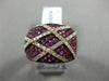 ESTATE LARGE .79CT DIAMOND & PINK SAPPHIRE 18K ROSE GOLD 3D CRISS CROSS FUN RING