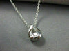 ESTATE .07CTW SOLITAIRE FLOATING 18KT WHITE GOLD ROUND TEAR DROP PENDANT #7561