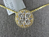 LARGE 1.0CT DIAMOND 18KT YELLOW GOLD CLUSTER FLOWER INVISIBLE FLOATING PENDANT