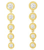 1.30CT DIAMOND 14KT YELLOW GOLD ROUND BEZEL GRADUATING FILIGREE HANGING EARRINGS
