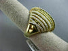 ESTATE MASSIVE 4.76CT DIAMOND 18KT YELLOW GOLD 3D MULTI ROW OPEN COCKTAIL RING