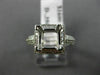 ESTATE .35CT DIAMOND 14K WHITE GOLD SQUARE HALO SEMI MOUNT ENGAGEMENT RING #2870