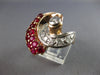 ANTIQUE LARGE 1.95CT DIAMOND & AAA RUBY 14KT ROSE GOLD CLASSIC FUN RING #27945