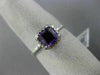 ESTATE .87CT DIAMOND & AAA AMETHYST 14KT WHITE GOLD SQUARE HALO ENGAGEMENT RING