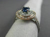 ESTATE 1.20CT DIAMOND & SAPPHIRE 14KT TWO TONE GOLD DOUBLE HALO ENGAGEMENT RING