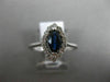ESTATE .85CT DIAMOND & AAA MARQUISE SAPPHIRE 14K WHITE GOLD HALO ENGAGEMENT RING