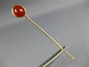 ANTIQUE AAA RED CABOCHON AGATE 14KT YELLOW GOLD 3D CLASSIC LAPEL PIN #26532