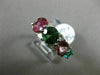 ESTATE 3.88CT DIAMOND & AAA MULTI COLOR TOURMALINE 14KT WHITE GOLD JOURNEY RING