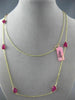 ESTATE LONG 21.37CT AAA RUBIES 14KT YELLOW GOLD 3D TEAR DROP PEAR SHAPE NECKLACE