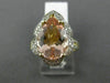 LARGE 4.64CT DIAMOND & AAA PEAR MORGANITE 14K 2 TONE GOLD FLOWER ENGAGEMENT RING