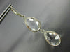 ESTATE LARGE AAA CRYSTAL 14K WHITE GOLD 3D TEAR DROP LEVER BACK HANGING EARRINGS