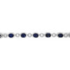 LARGE 25.17CT DIAMOND & AAA SAPPHIRE 18KT WHITE GOLD OVAL & ROUND HALO BRACELET