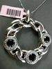 ESTATE LARGE .45CT DIAMOND & ONYX 14KT WHTIE GOLD 3D CIRCLE OF LIFE HALO PENDANT