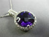 ESTATE LARGE 5.49CT DIAMOND & AMETHYST 14KT WHITE GOLD FILIGREE FLOATING PENDANT