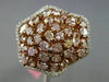 ESTATE EXTRA LARGE GIA 3.31CT DIAMONDS 18KT TWO TONE GOLD STAR CLUSTER LOVE RING