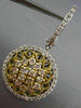 ESTATE LARGE 2.26CT DIAMOND 14K 2 TONE GOLD FLOWER LEVER BACK HANGING EARRINGS
