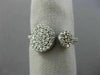 ESTATE WIDE .65CT DIAMOND 14KT WHITE GOLD 3D DOUBLE CIRCULAR PAVE FUN RING