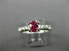 ANTIQUE WIDE .53CT DIAMOND & RUBY 14K WHITE GOLD FISH TAIL ENGAGEMENT RING 27642