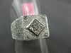 LARGE .60CT ROUND & PRINCESS DIAMOND 18KT WHITE GOLD SQUARE INVISIBLE MENS RING