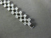 ESTATE WIDE 5.51CT DIAMOND 18KT WHITE GOLD 3D THREE ROW FLEXIBLE TENNIS BRACELET