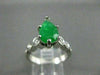 ANTIQUE 1.5CT DIAMOND & AAA JADE 14K WHITE GOLD TEAR DROP ENGAGEMENT RING #21762