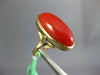 ESTATE LARGE AAA CORAL 14KT YELLOW GOLD 3D OVAL CLASSIC FUN RING