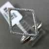 ESTATE LARGE .18CT DIAMOND 14KT WHITE GOLD OPEN DIAMOND SHAPE HALO CLASSIC RING