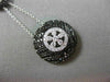 ESTATE 1.03CT WHITE & BLACK DIAMOND 14KT WHITE GOLD 3D FLOWER LARIAT NECKLACE