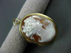 ANTIQUE LARGE 18KT YELLOW GOLD FILIGREE LADY SHELL CAMEO PENDANT & BROOCH #19491
