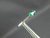 ESTATE .28CT DIAMOND & AAA EMERALD 14KT WHITE GOLD ROUND & OVAL CLASSIC FUN RING