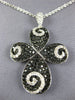 ESTATE LARGE 2.68CT WHITE & BLACK DIAMOND 18KT WHITE GOLD INFINITY CROSS PENDANT