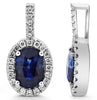1.37CT DIAMOND & AAA SAPPHIRE 14KT WHITE GOLD 3D OVAL HALO LOVE FLOATING PENDANT