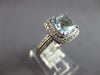 2.37CT DIAMOND & AAA AQUAMARINE 14KT WHITE GOLD CUSHION & ROUND ENGAGEMENT RING